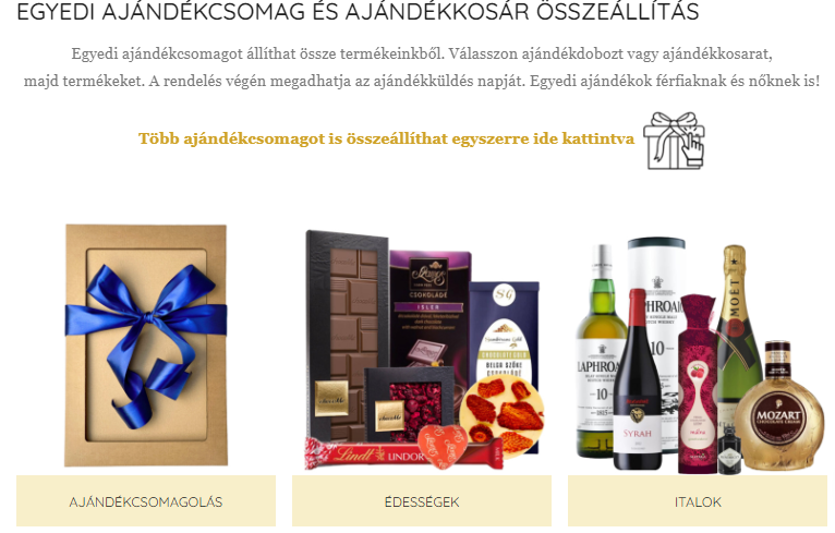 egyedi ajándékcsomag