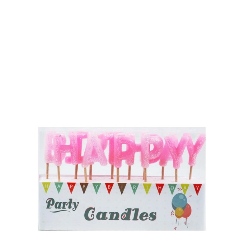 Happy birthday betű gyertya rózsaszín