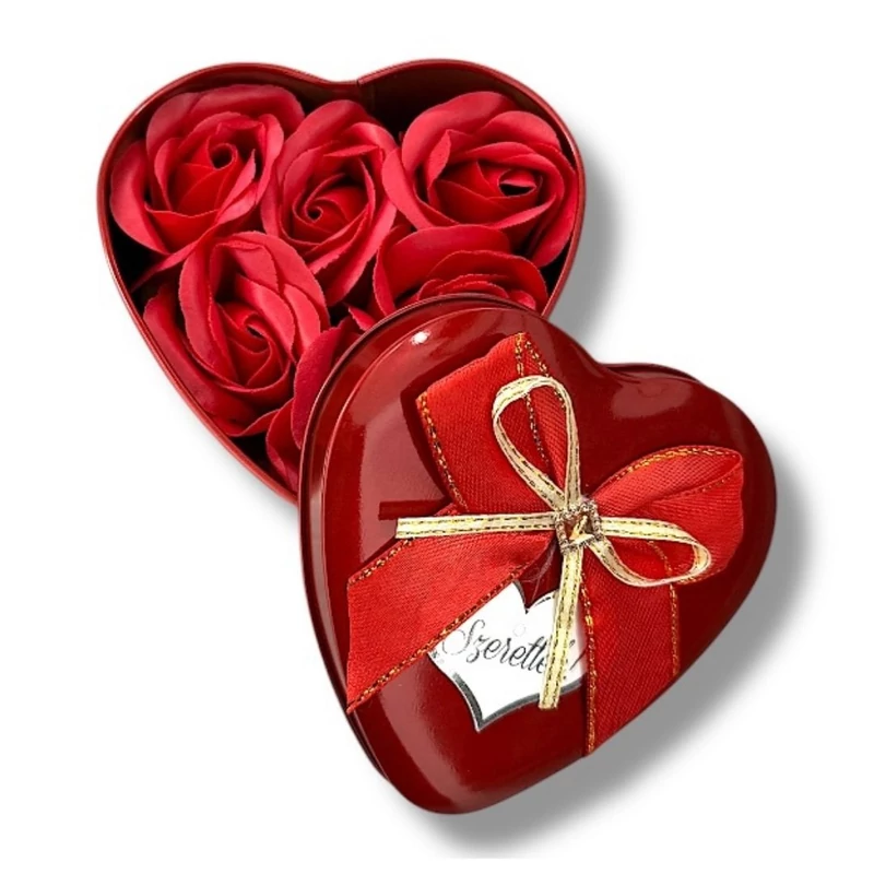 Szappanrózsa szív Valentin napi ajándék