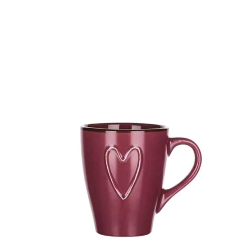 Ceramic mug with heart decoration