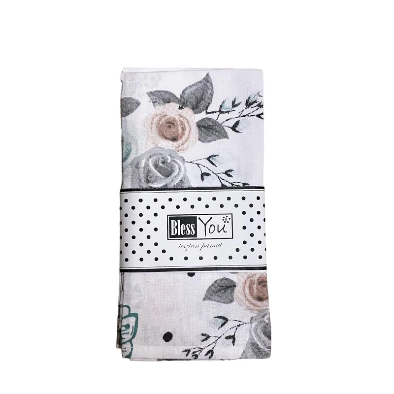 Textile napkin with flower