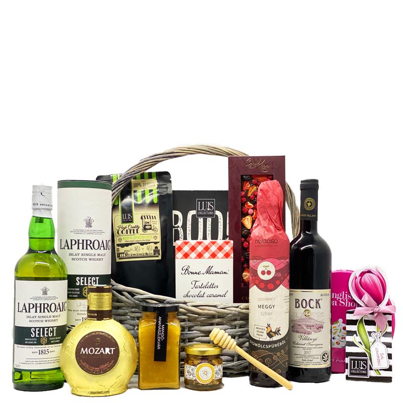 gourmet-ajandekkosar-skót-whiskyvel-premium-termekekbol