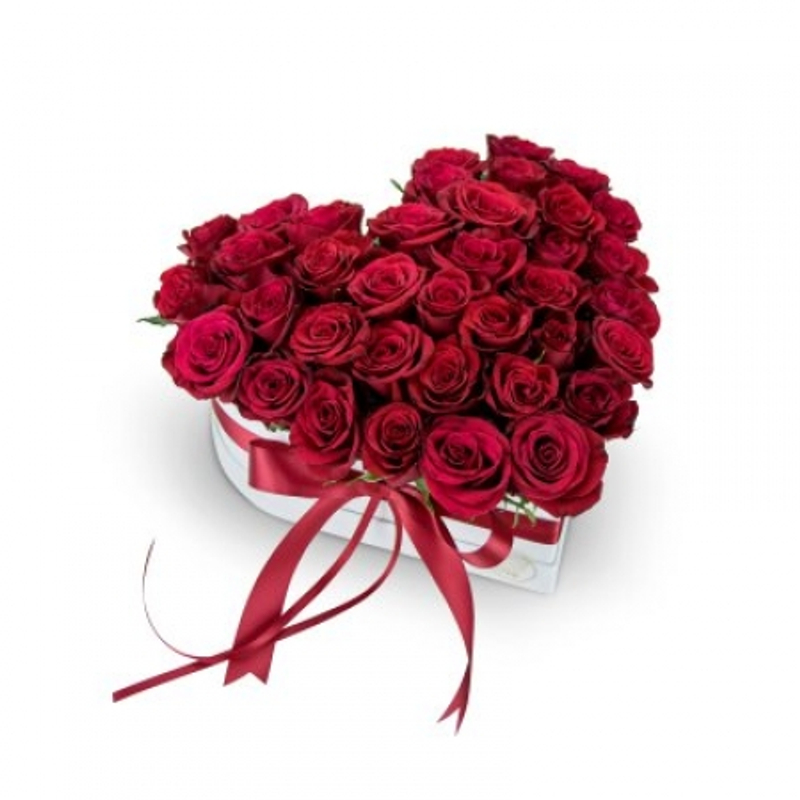 Vörös rózsa virágbox Valentin napra